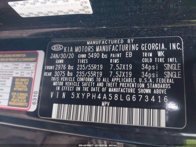 2020 KIA SORENTO 5XYPH4A58LG673416 Photo 8