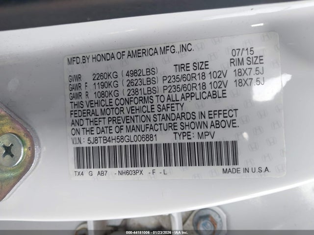 2016 ACURA RDX 5J8TB4H58GL006881 Photo 8