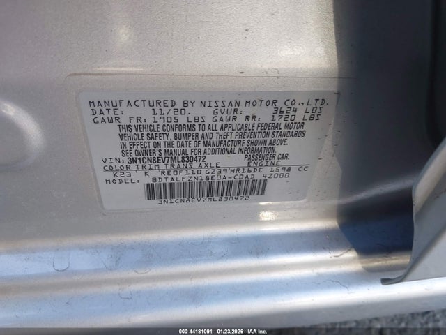 Nissan Versa Sv Xtronic Cvt 2021 3N1CN8EV7ML830472 Image 9