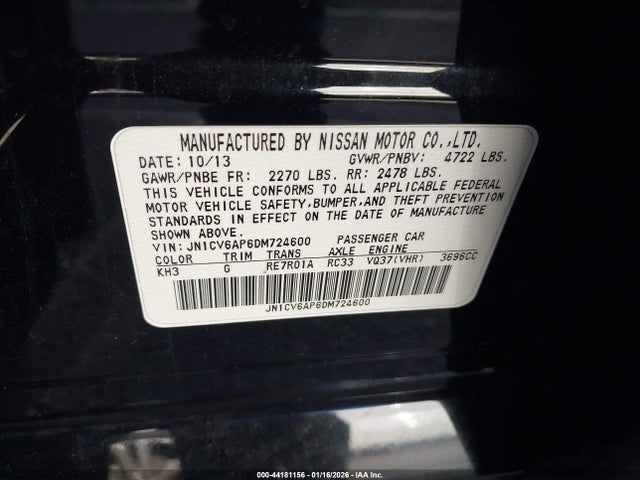 Продажа на аукционе авто 2013 Infiniti G37 Journey, vin: JN1CV6AP6DM724600, номер лота: 44181156