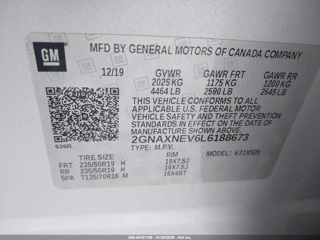 2GNAXNEV6L6188673 Chevrolet Equinox Fwd Premier 1.5l Turbo