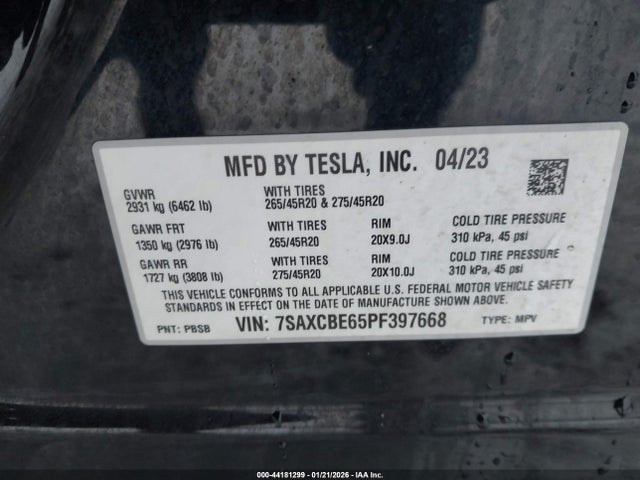 2023 TESLA MODEL X 7SAXCBE65PF397668 Photo 8