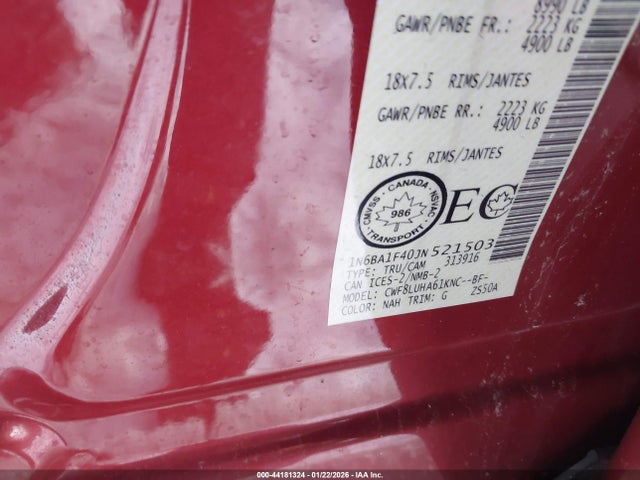 1N6BA1F40JN521503 Nissan Titan Xd Platinum Reserve Diesel/pro-4x Diesel/s Diesel/sl Diesel/sv Diesel