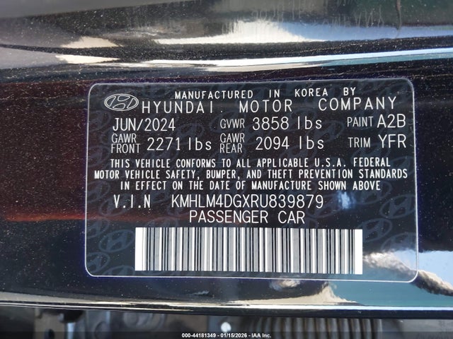 KMHLM4DGXRU839879 Hyundai ELANTRA SEL