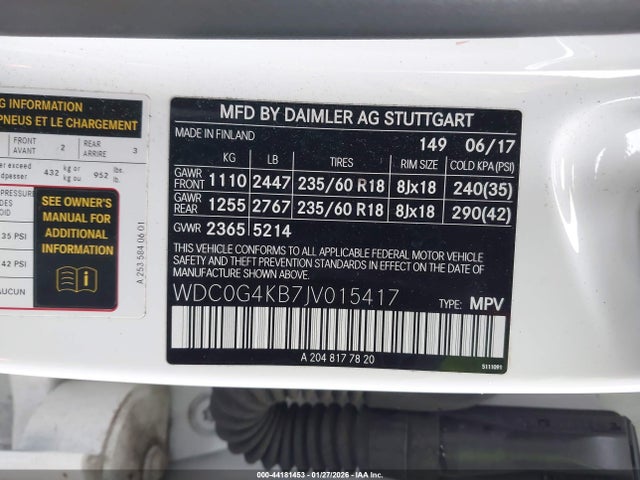 WDC0G4KB7JV015417 Mercedes-Benz Glc 300 4matic