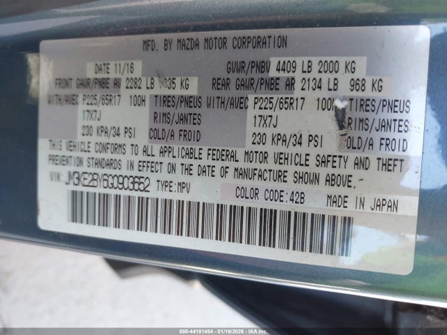 JM3KE2BY6G0903652 Mazda CX-5 SPORT
