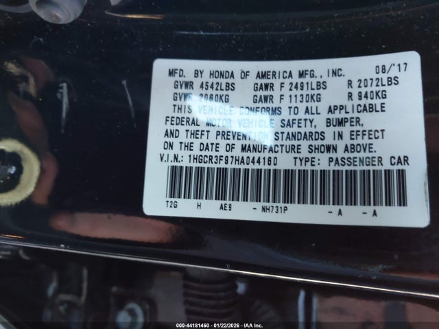 1HGCR3F97HA044160 Honda Accord Touring V6