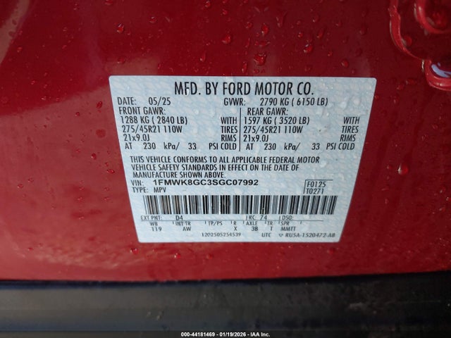 1FMWK8GC3SGC07992 Ford Explorer St