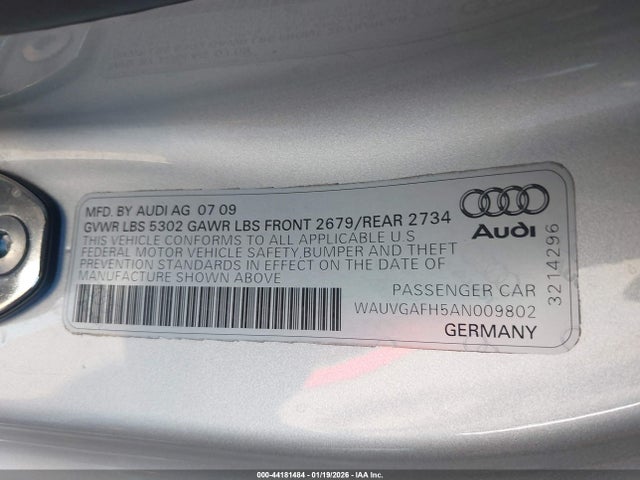 2010 AUDI S5 WAUVGAFH5AN009802 Photo 8