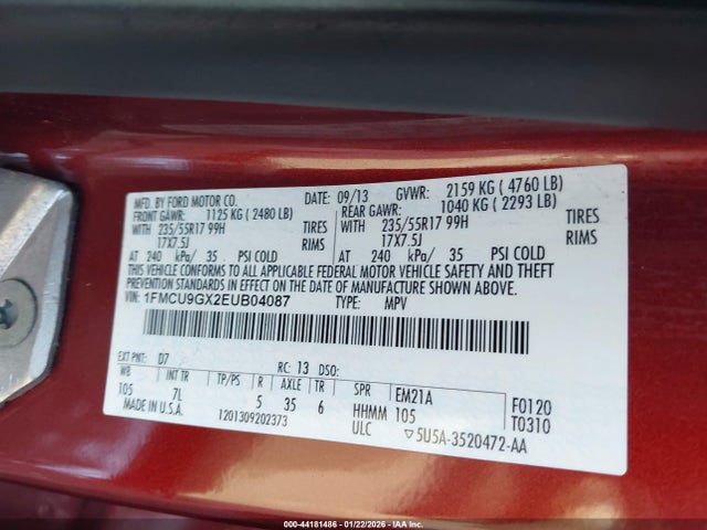 Ford ESCAPE SE 2014 1FMCU9GX2EUB04087 Image 9