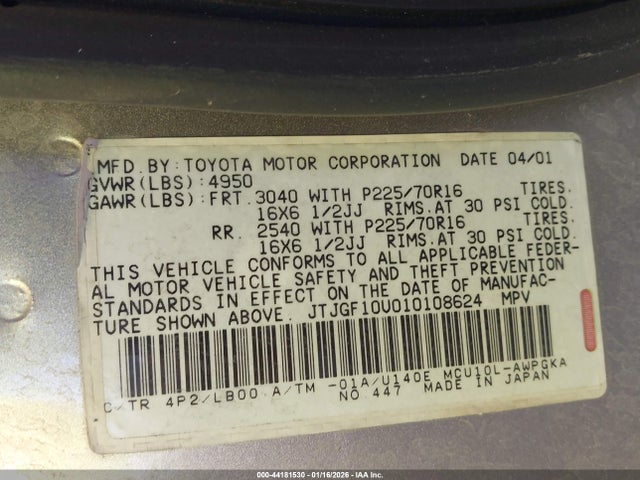 2001 LEXUS RX 300 JTJGF10U010108624 Photo 8
