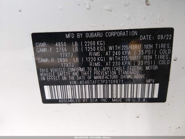 Subaru Outback Premium 2023 4S4BTAFC7P3108871 Image 9