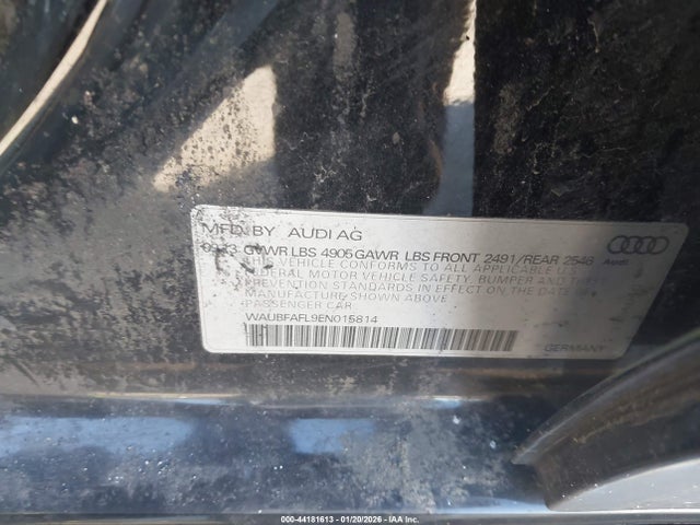 Aukcja sprzedaży 2014 Audi A4 2.0t Premium, vin: WAUBFAFL9EN015814, numer aukcji: 44181613