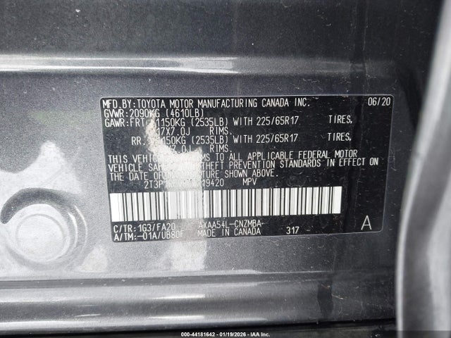2T3P1RFV8LW119420 Toyota Rav4 Xle