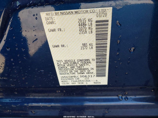 1N4AZ1BP8LC306317 Nissan Leaf S 40 Kwh