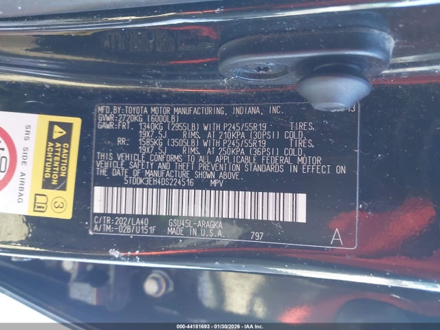 2013 TOYOTA HIGHLANDER 5TDDK3EH4DS224516 Photo 8