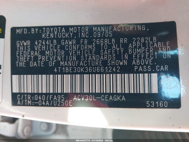 2006 TOYOTA CAMRY 4T1BE30K36U661242 Photo 8