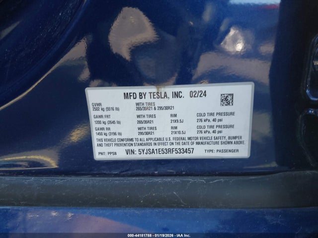 2024 TESLA MODEL S 5YJSA1E53RF533457 Photo 8