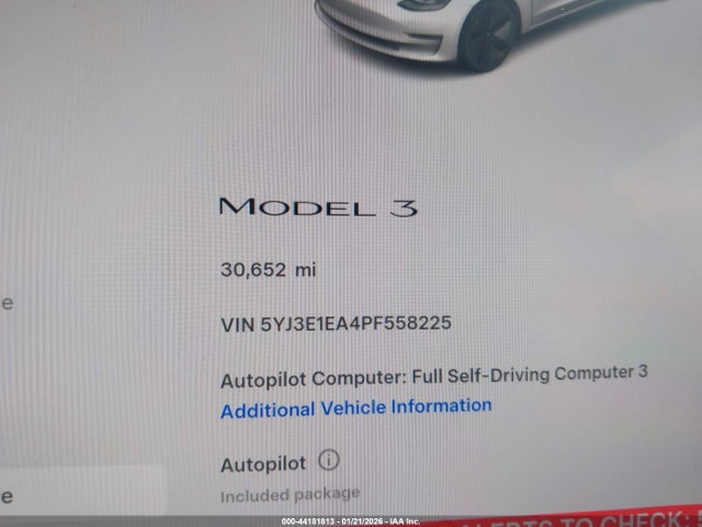 Продаж на аукціоні авто 2023 Tesla Model 3 Rear-wheel Drive, vin: 5YJ3E1EA4PF558225, номер лоту: 44181813