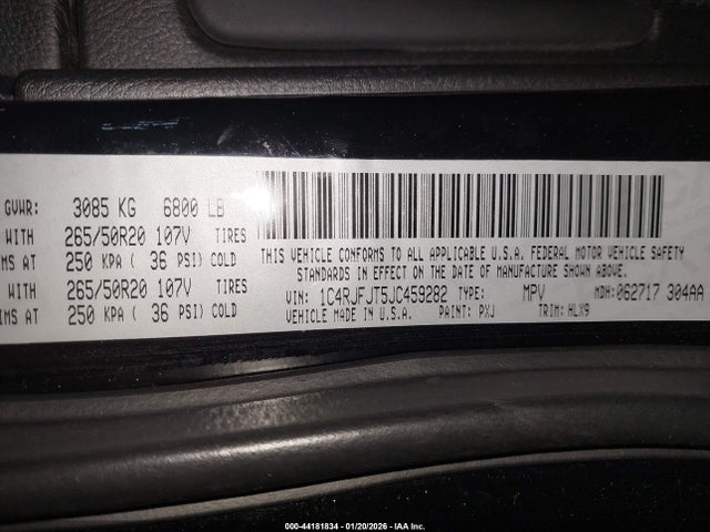 2018 JEEP GRAND CHEROKEE 1C4RJFJT5JC459282 Photo 8