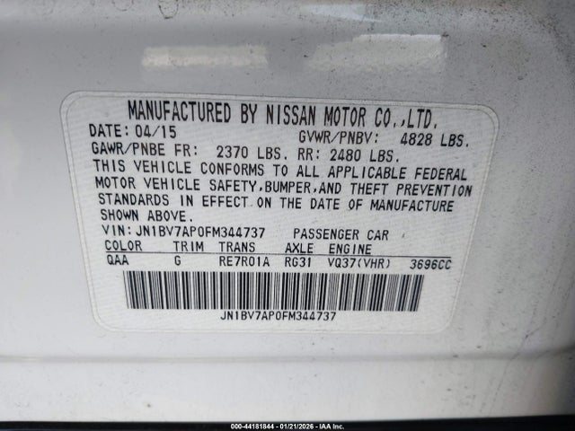 JN1BV7AP0FM344737 Infiniti Q50 Premium
