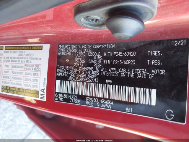 JTEAU5JRXN5262214 Toyota 4runner Trd Sport