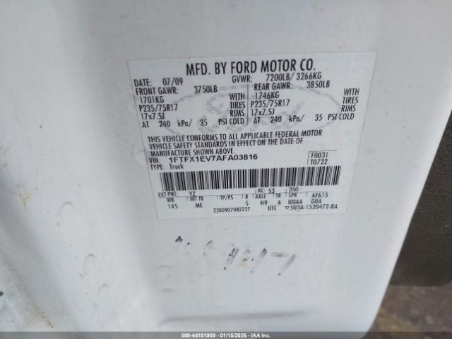 2010 FORD F-150 1FTFX1EV7AFA03816 Photo 8