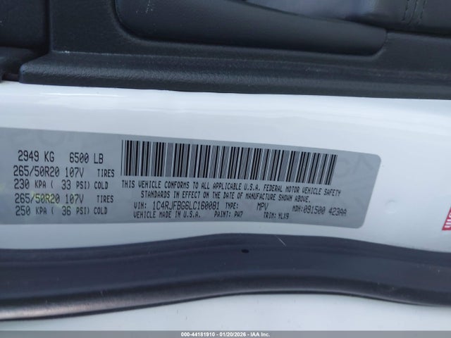 2020 JEEP GRAND CHEROKEE 1C4RJFBG6LC160081 Photo 8