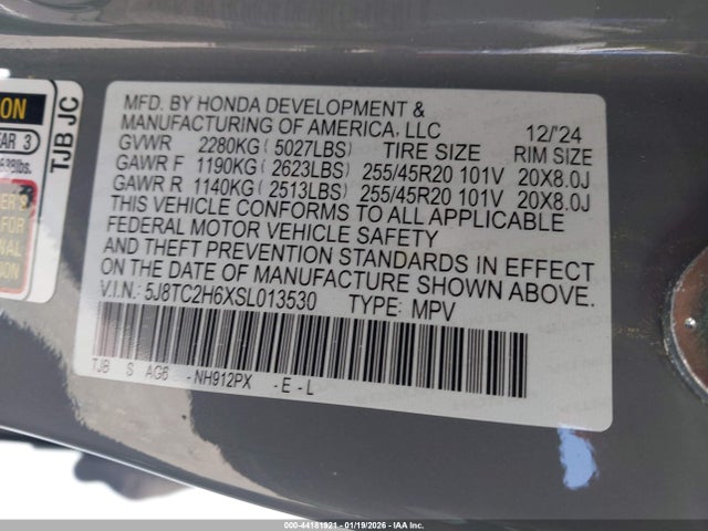 Продаж на аукціоні авто 2025 Acura Rdx A-spec Package, vin: 5J8TC2H6XSL013530, номер лоту: 44181921