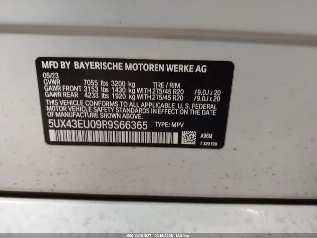 5UX43EU09R9S66365 BMW X5 Phev Xdrive50e