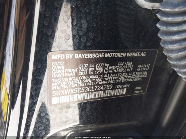 2012 BMW X3 5UXWX5C53CL724289 Photo 8