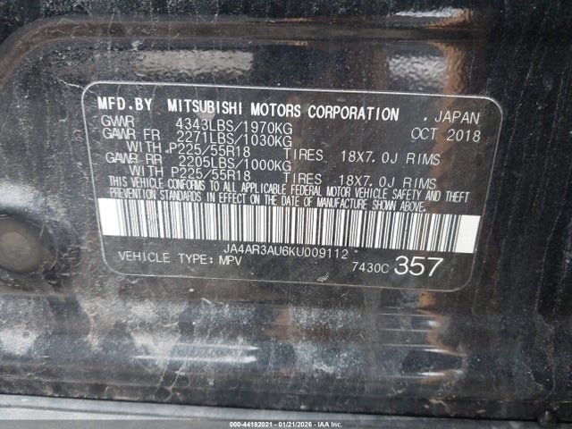 2019 MITSUBISHI OUTLANDER SPORT JA4AR3AU6KU009112 Photo 8