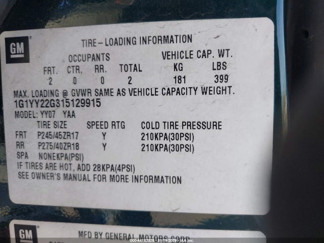 2001 CHEVROLET CORVETTE 1G1YY22G315129915 Photo 8