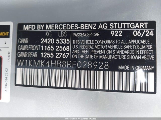 W1KMK4HB8RF028928 Mercedes-Benz Cle 300 4matic