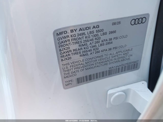 WA13AAGU7S2070427 Audi All-new Q5 Prestige Tfsi Quattro S Tronic