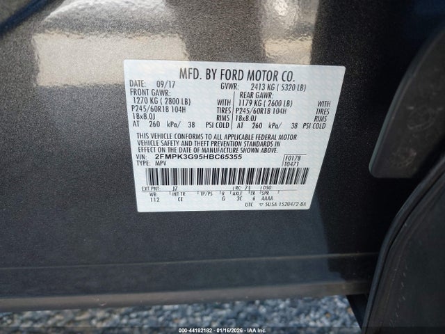 Ford EDGE SE 2017 2FMPK3G95HBC65355 Image 9