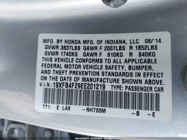Honda CIVIC HYBRID 2014 19XFB4F29EE201219 Image 9
