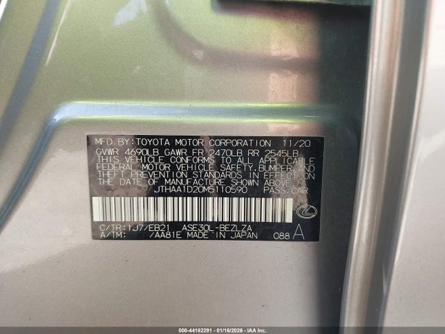 2021 LEXUS IS 300 JTHAA1D20M5110590 Photo 8