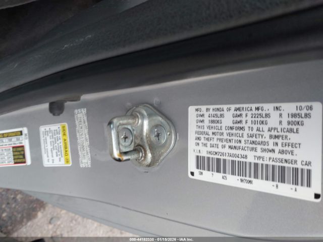 2007 HONDA ACCORD 1HGCM72617A004348 Photo 8