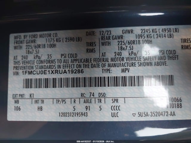 2024 FORD ESCAPE 1FMCU0E1XRUA19286 Photo 8