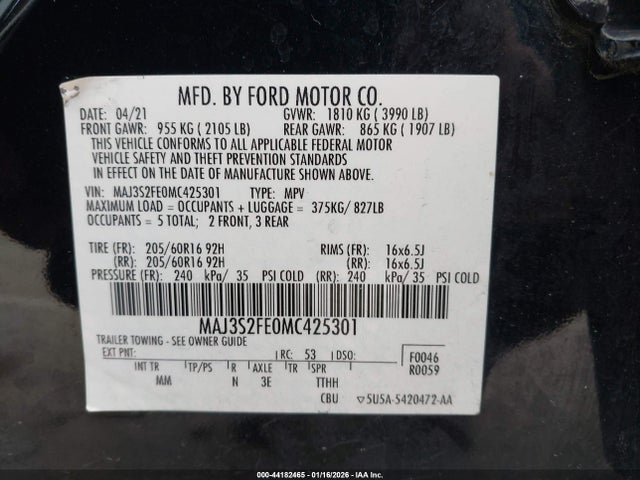 2021 FORD ECOSPORT MAJ3S2FE0MC425301 Photo 8