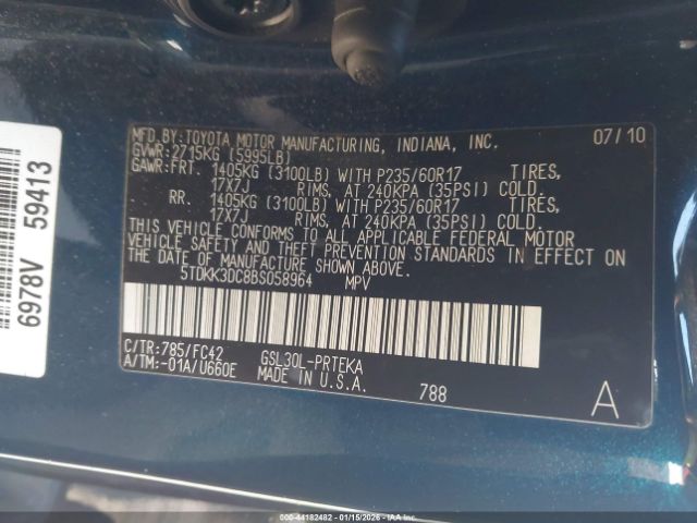 2011 TOYOTA SIENNA 5TDKK3DC8BS058964 Photo 8