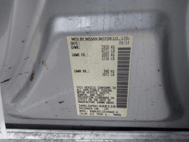Nissan Altima 2.5 S 2014 1N4AL3AP6EC408538 Image 9