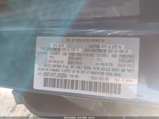 Aukcja sprzedaży 2020 Mazda Cx-5 Touring, vin: JM3KFACM7L0832684, numer aukcji: 44182525