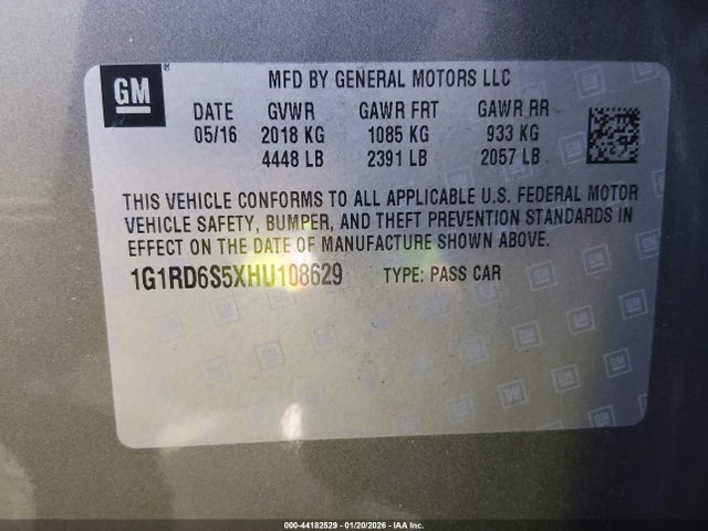 2017 CHEVROLET VOLT 1G1RD6S5XHU108629 Photo 8