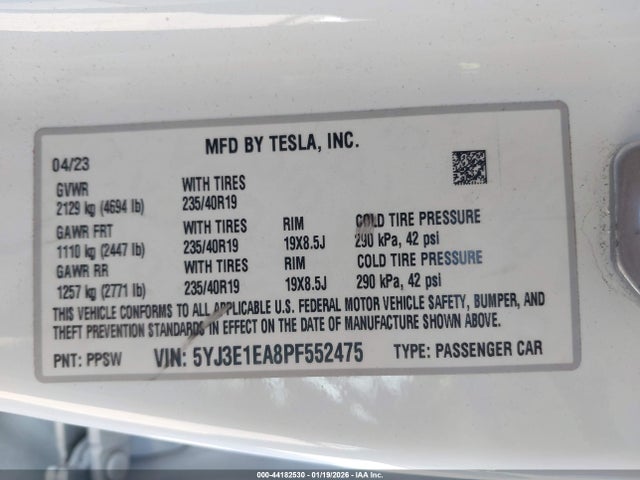 2023 TESLA MODEL 3 5YJ3E1EA8PF552475 Photo 8