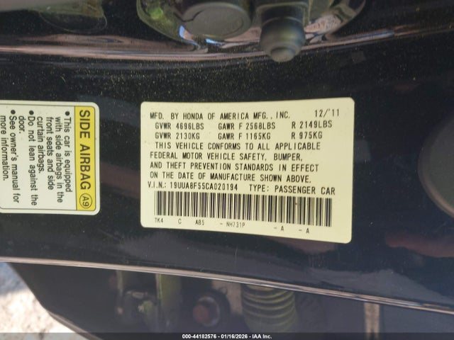 2012 ACURA TL 19UUA8F55CA020194 Photo 8