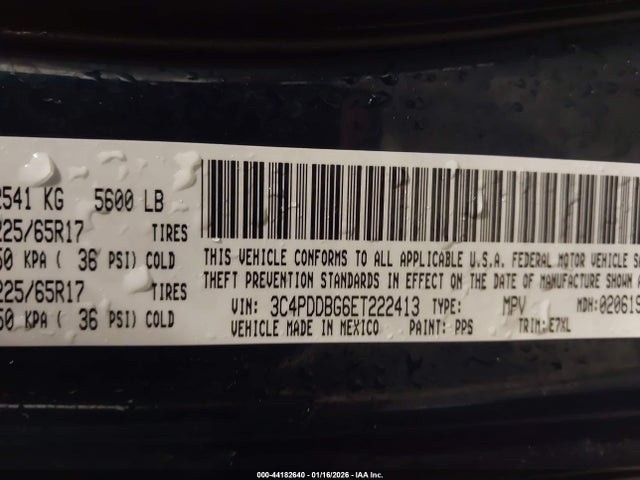 3C4PDDBG6ET222413 Dodge Journey Sxt