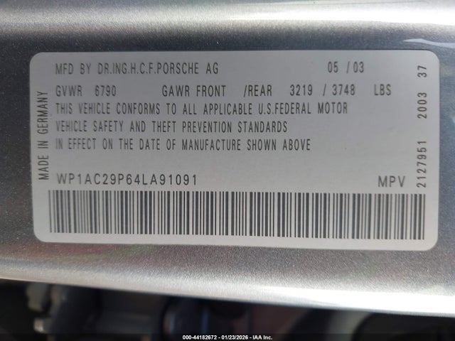 2004 PORSCHE CAYENNE WP1AC29P64LA91091 Photo 8