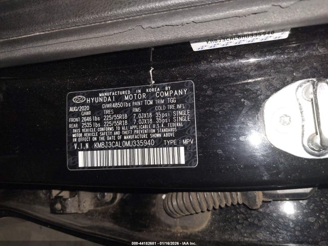 KM8J3CAL0MU335940 Hyundai TUCSON SEL